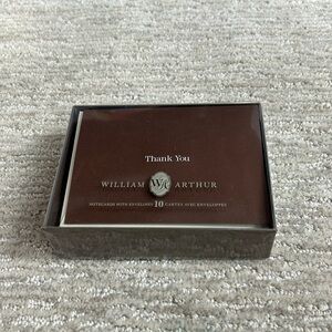 10 Brown & Ecru Thank You Folded Note Cards & Lined Envelopes